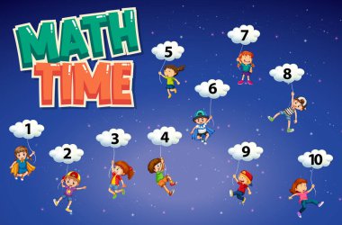 Birden ona kadar sayıların sayımı için poster tasarımı