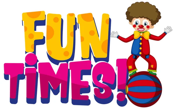 Police Design Pour Les Moments Amusants Mot Avec Clown Sur — Image vectorielle