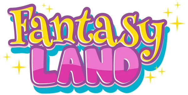 Projektowanie Czcionki Dla Word Fantasy Land Pink Yellow Illustration — Wektor stockowy