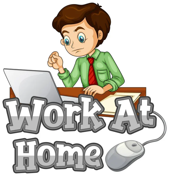 Σχεδιασμός Γραμματοσειράς Για Εργασία Στο Σπίτι Τον Επιχειρηματία Και Την — Διανυσματικό Αρχείο