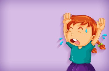 Ağlayan kız resimleriyle arka plan şablonu tasarımı