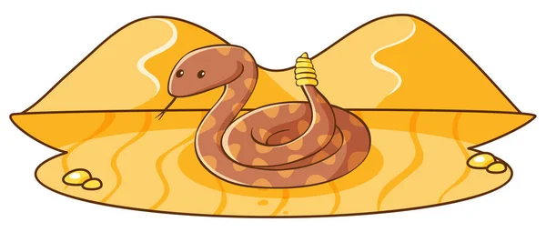 Serpent Hochet Dans Désert Illustration Sol — Image vectorielle