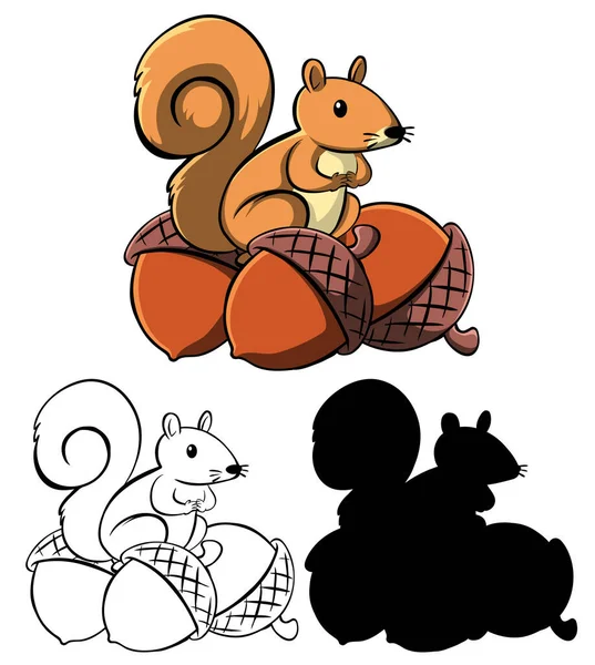 Zeichentrickserie Für Eichhörnchen — Stockvektor