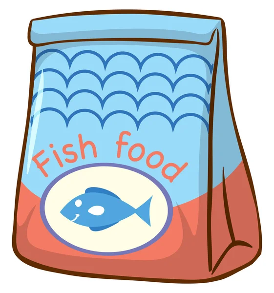 Bag Fish Food White Background Illustration — Stock Vector