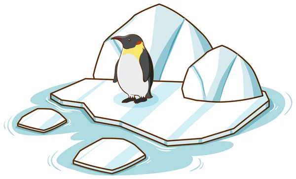 Pingvin Står Vit Bakgrund Illustration — Stock vektor
