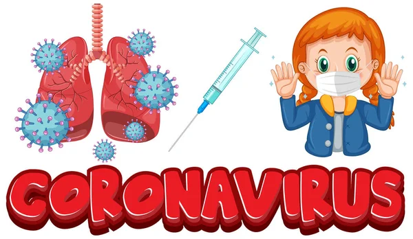 Σχεδιασμός Αφίσας Coronavirus Λεκτική Και Κακή Απεικόνιση Πνευμόνων — Διανυσματικό Αρχείο