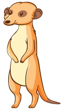 Beyaz arkaplanda duran sevimli mirket