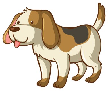 Beyaz arkaplandaki sevimli köpek çizimi