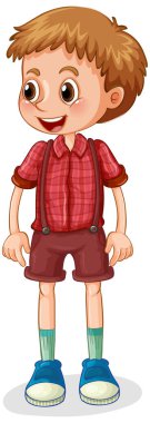 Beyaz arkaplanda gülümseyen sevimli çocuk.