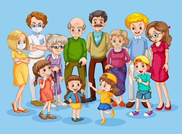 Conjunto Ilustración Miembros Familia — Vector de stock