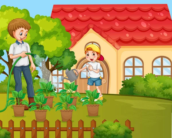 Evde güzel vakit geçiren bir aile sahnesi.