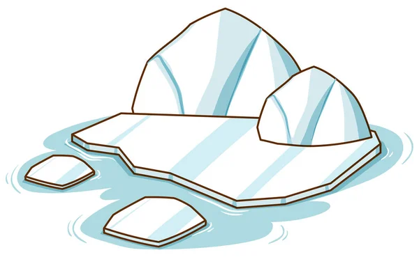 Iceberg Nella Terra Artica Sfondo Bianco Illustrazione — Vettoriale Stock