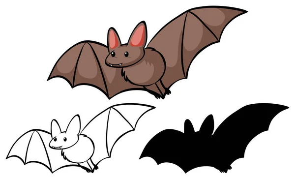Conjunto Ilustración Dibujos Animados Murciélagos — Archivo Imágenes Vectoriales