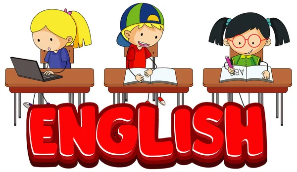 Word design for English with many children background Stock Vector by  ©interactimages 176533528