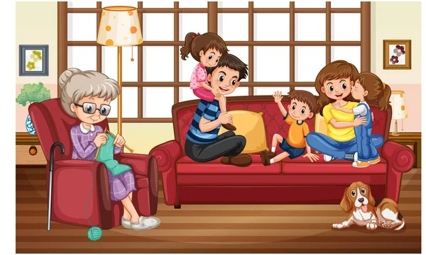 Evde resimde rahatlayan insanların olduğu bir sahne