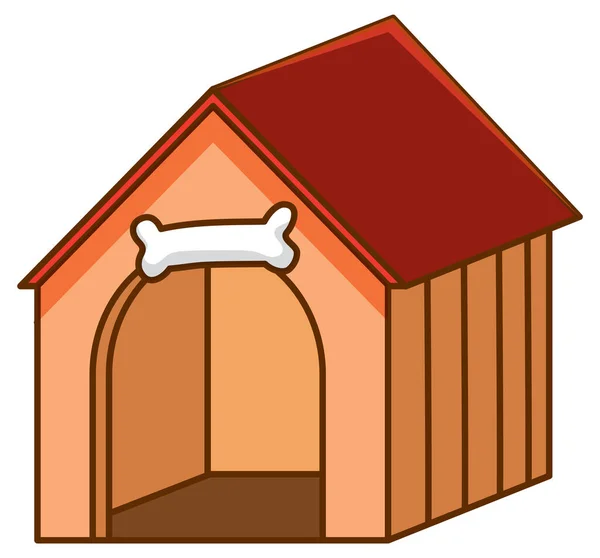 Pet House Red Roof White Background Illustration — Stock Vector