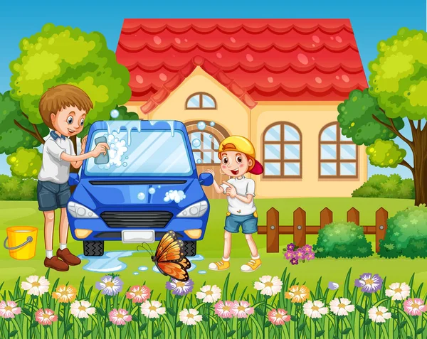 Evde güzel vakit geçiren bir aile sahnesi.