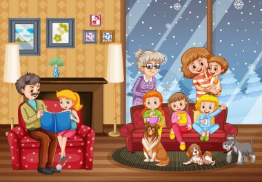 Mutlu aile çizimlerinde