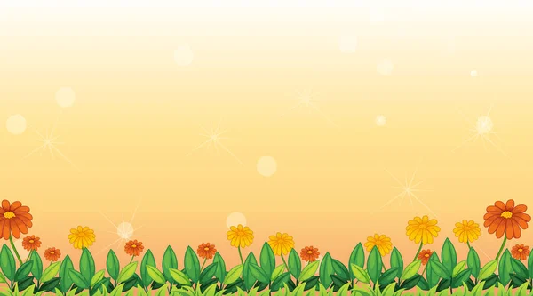 Background Design Template Flowers Field Illustration — Stock Vector