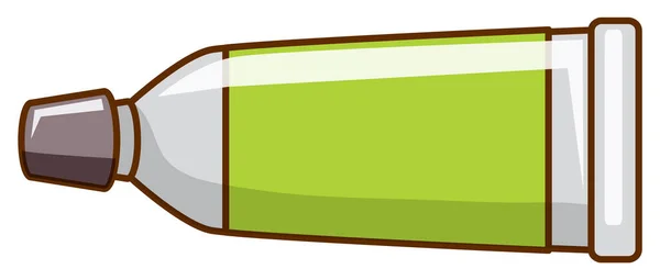Green Watercolor Tube White Background Illustration — Stock Vector