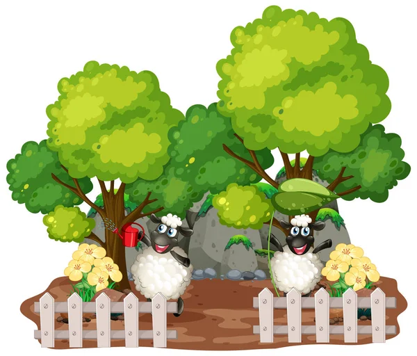 Fundo Tema Fazenda Com Animais Fazenda Ilustração —  Vetores de Stock