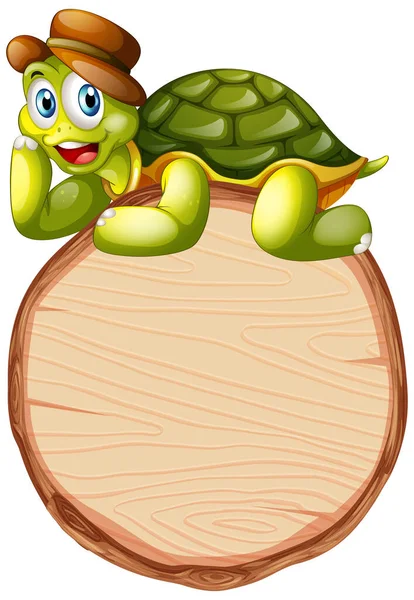 白底图上有可爱乌龟的板模板 — 图库矢量图片