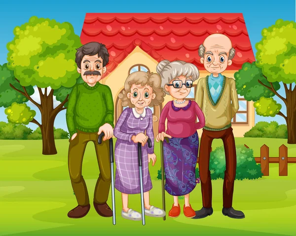 Scene Family Having Good Time Home Illustration — Stock Vector