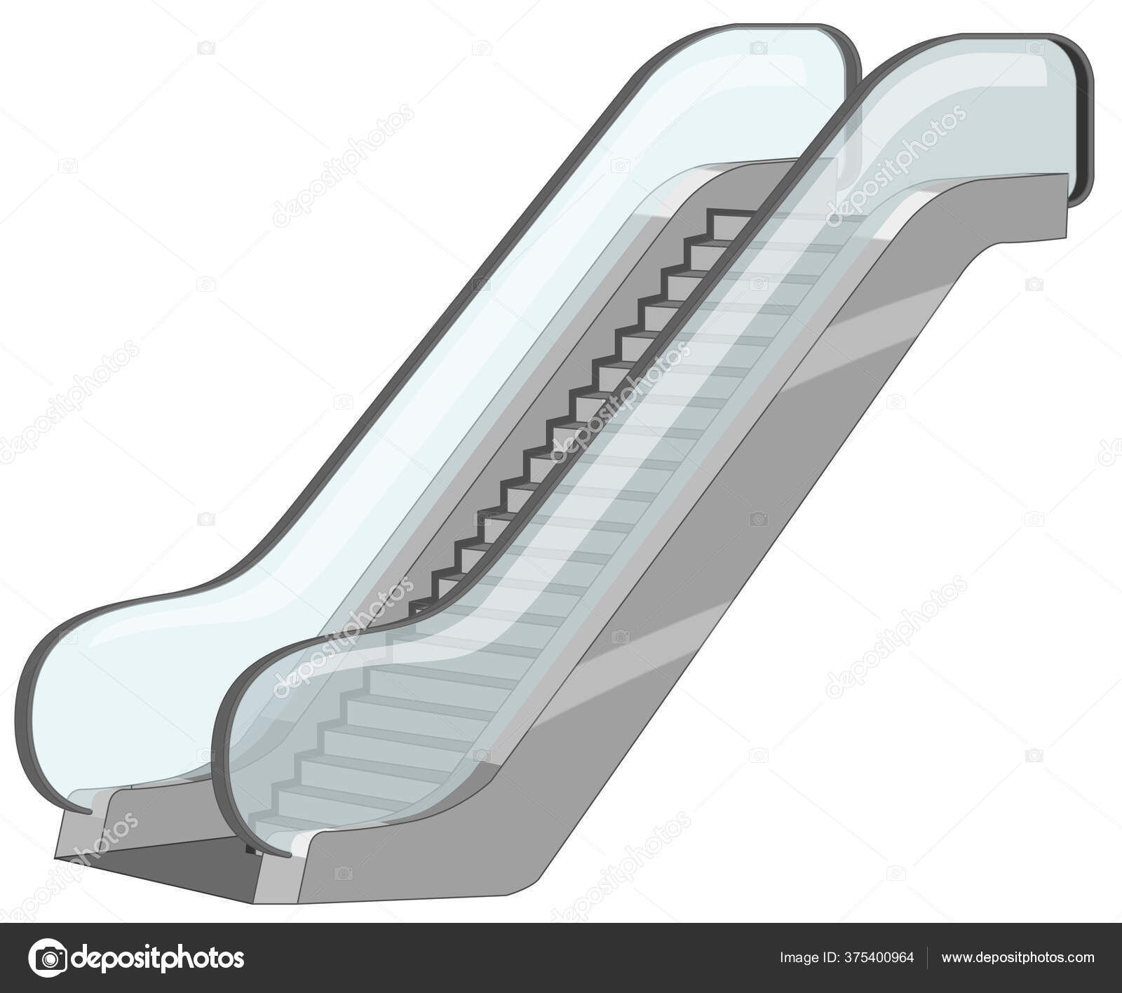 Escalators Glass Bars Side Illustration Stock Vector by ©interactimages