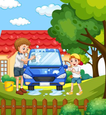 Evde güzel vakit geçiren bir aile sahnesi.