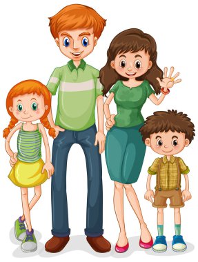 Aile üyesi illüstrasyon grubu