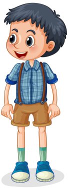 Genç çocuk çizgi film karakteri çizimi