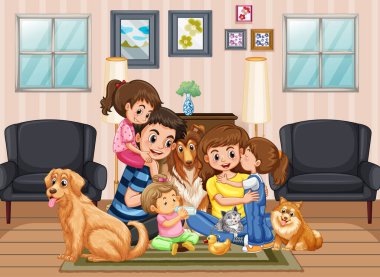 Mutlu aile çizimlerinde