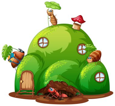 Ev resimlerinde böceklerle bahçecilik teması