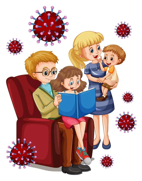 Członek Rodziny Ilustracją Koronawirusa — Wektor stockowy