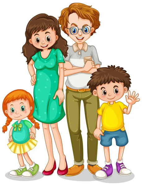 Grupo Ilustración Miembros Familia — Vector de stock