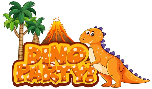 Diseño Fuente Para Fiesta Dino Palabra Con Rex Por Ilustración — Archivo Imágenes Vectoriales