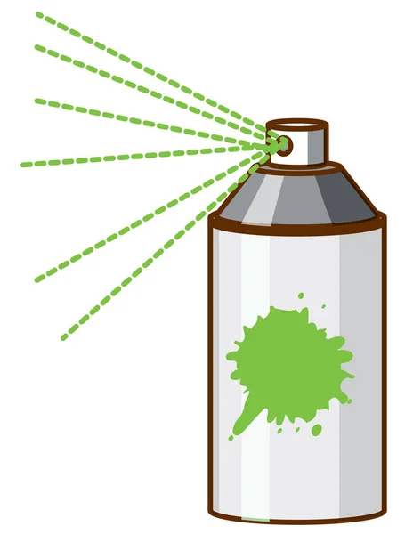 Flaska Med Grön Spray Vit Bakgrund Illustration — Stock vektor