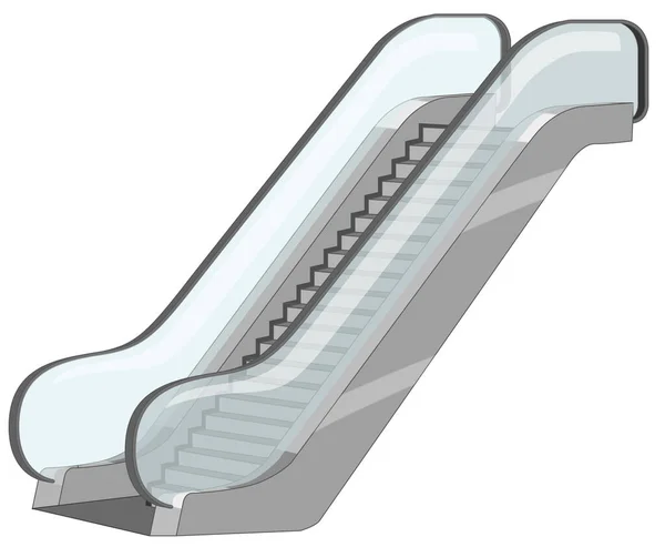 Rolltreppen Mit Glasstangen Der Seite Illustration — Stockvektor