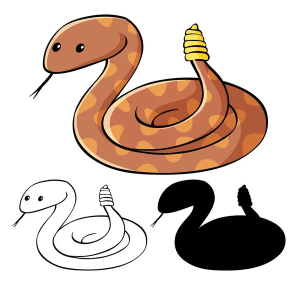 Ensemble Illustration Dessin Animé Serpent — Image vectorielle