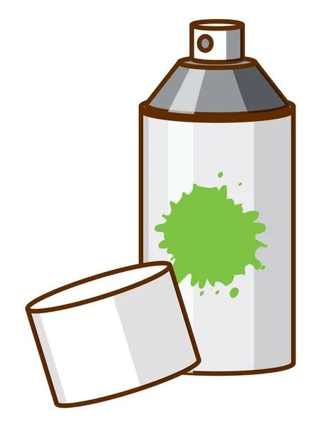 Zöld Spray Palack Fehér Háttér Illusztráció — Stock Vector