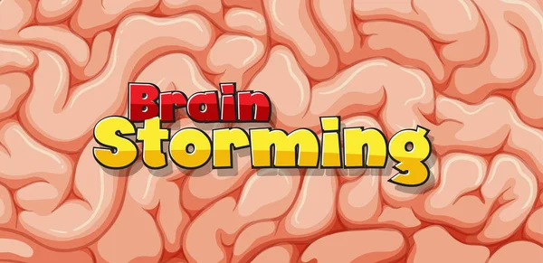 Diseño Fuente Para Palabra Brain Storming Brain Background Illustration — Vector de stock