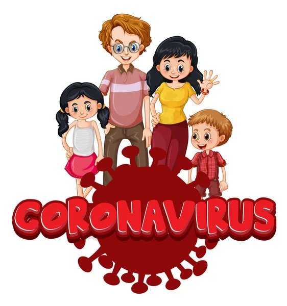 Coronavirus Hastası Aile Ferdi Mza Illüstrasyonu — Stok Vektör