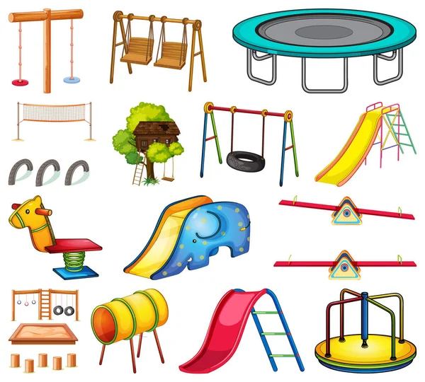 Set Von Spielplatz Element Illustration — Stockvektor