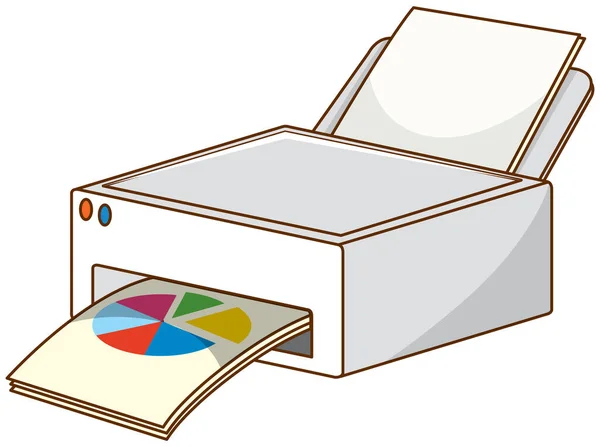 Color Printer Machine White Background Illustration — Stock Vector