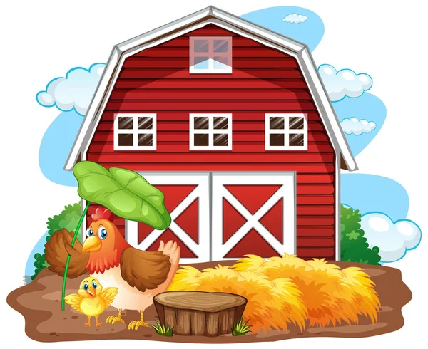 Zemědělské Téma Pozadí Farmářskými Zvířaty Ilustrace — Stockový vektor