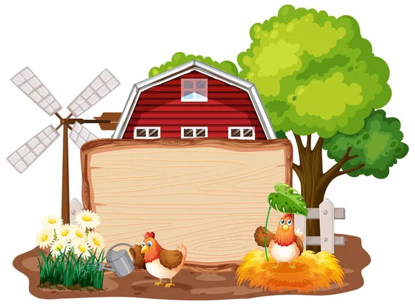 Teken Sjabloon Met Dieren Tuin Achtergrond Illustratie — Stockvector