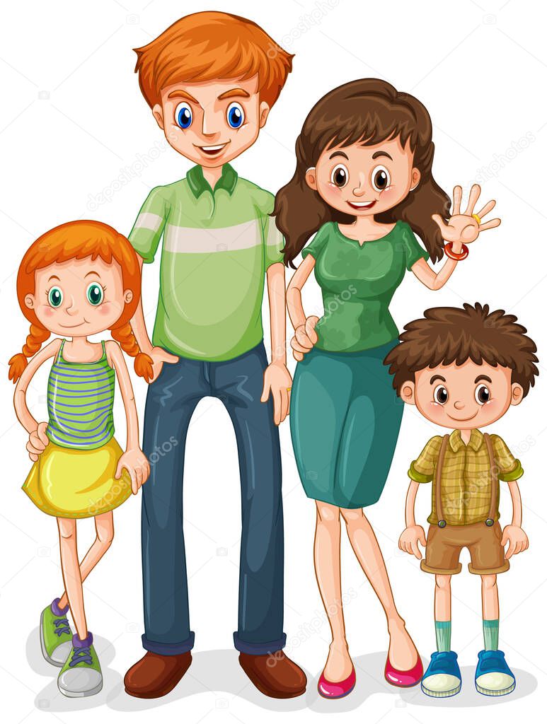 Group of family member illustration