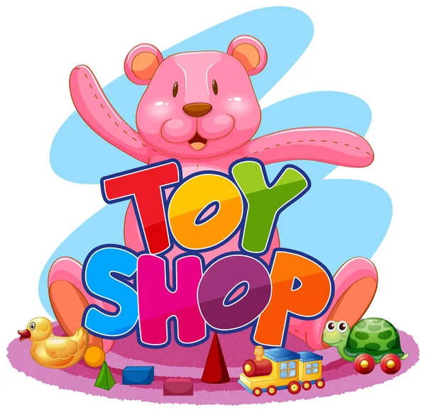 Nettes Spielzeug Shop Logo Illustration — Stockvektor