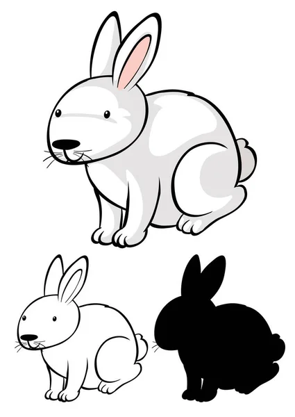 Conjunto Ilustración Dibujos Animados Conejo — Archivo Imágenes Vectoriales