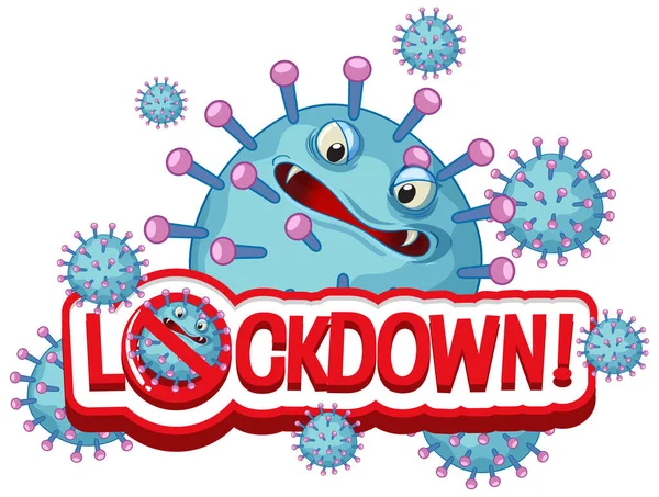 Дизайн Плакату Coronavirus Словом Lockdown Illustration — стоковий вектор